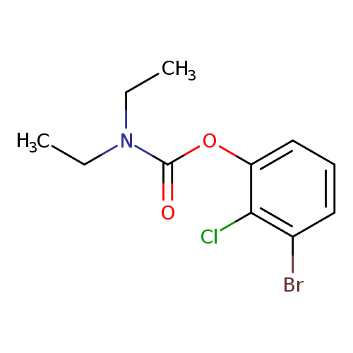 CCN(C(=O)Oc1cccc(c1Cl)Br)CC