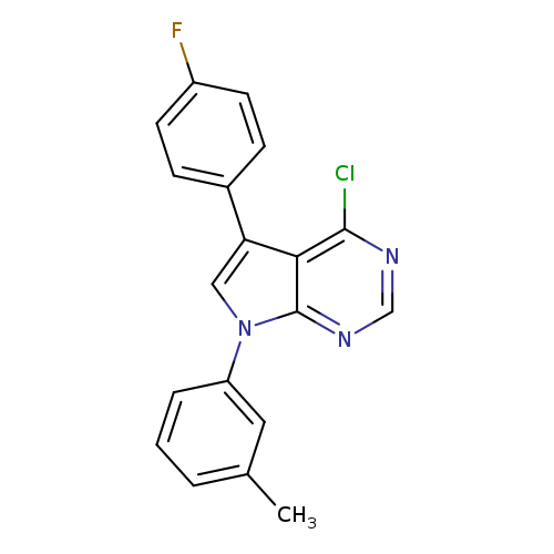 Fc1ccc(cc1)c1cn(c2c1c(Cl)ncn2)c1cccc(c1)C