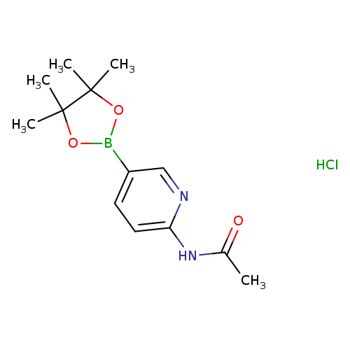 CC(=O)Nc1ccc(cn1)B1OC(C(O1)(C)C)(C)C.Cl
