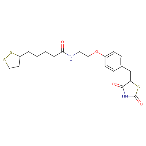 O=C(NCCOc1ccc(cc1)CC1SC(=O)NC1=O)CCCCC1SSCC1