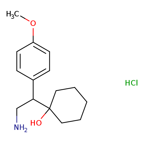 NCC(C1(O)CCCCC1)c1ccc(cc1)OC.Cl