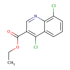 CCOC(=O)c1cnc2c(c1Cl)cccc2Cl