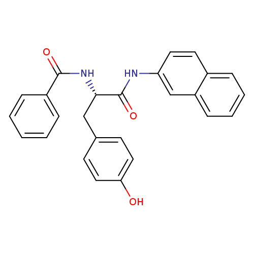 Oc1ccc(cc1)C[C@@H](C(=O)Nc1ccc2c(c1)cccc2)NC(=O)c1ccccc1
