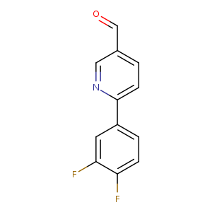 O=Cc1ccc(nc1)c1ccc(c(c1)F)F
