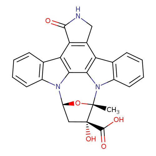 O=C1NCc2c1c1c3ccccc3n3c1c1c2c2ccccc2n1[C@]1(O[C@@H]3C[C@]1(O)C(=O)O)C