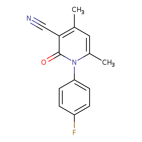 N#Cc1c(C)cc(n(c1=O)c1ccc(cc1)F)C
