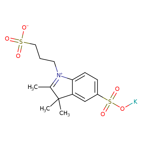 [K]OS(=O)(=O)c1ccc2c(c1)C(C)(C)C(=[N+]2CCCS(=O)(=O)[O-])C