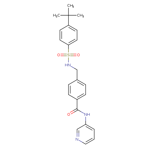 O=C(c1ccc(cc1)CNS(=O)(=O)c1ccc(cc1)C(C)(C)C)Nc1cccnc1