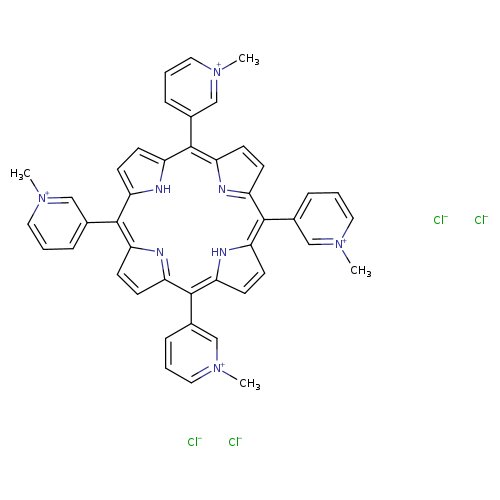 C[n+]1cccc(c1)/C/1=C/2C=CC(=N2)/C(=c2/cc/c(=C(/C3=N/C(=C(c4[nH]c1cc4)/c1ccc[n+](c1)C)/C=C3)c1ccc[n+](c1)C)/[nH]2)/c1ccc[n+](c1)C.[Cl-].[Cl-].[Cl-].[Cl-]