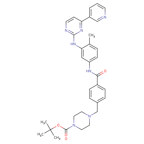 O=C(N1CCN(CC1)Cc1ccc(cc1)C(=O)Nc1ccc(c(c1)Nc1nccc(n1)c1cccnc1)C)OC(C)(C)C