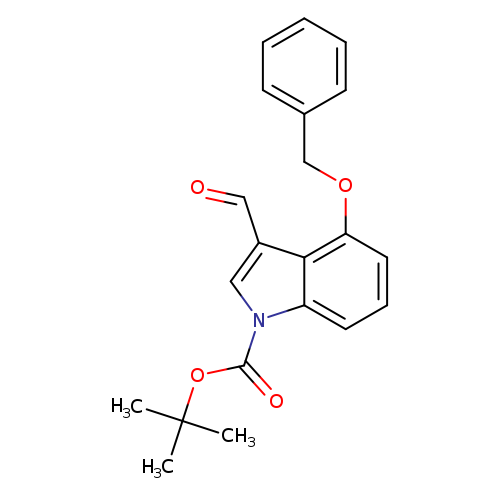 O=Cc1cn(c2c1c(ccc2)OCc1ccccc1)C(=O)OC(C)(C)C