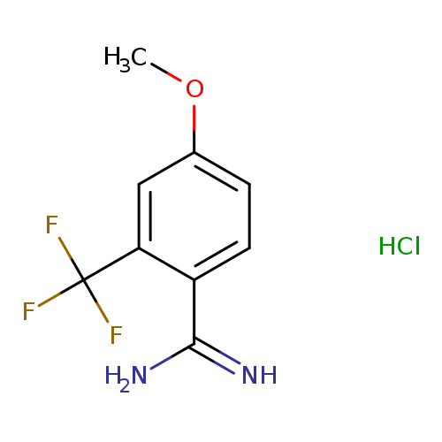 COc1ccc(c(c1)C(F)(F)F)C(=N)N.Cl