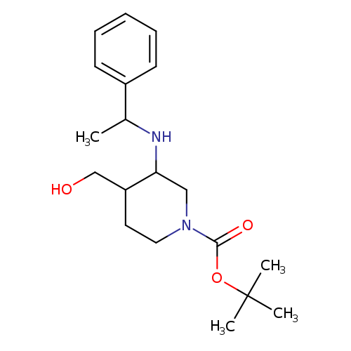 OCC1CCN(CC1NC(c1ccccc1)C)C(=O)OC(C)(C)C