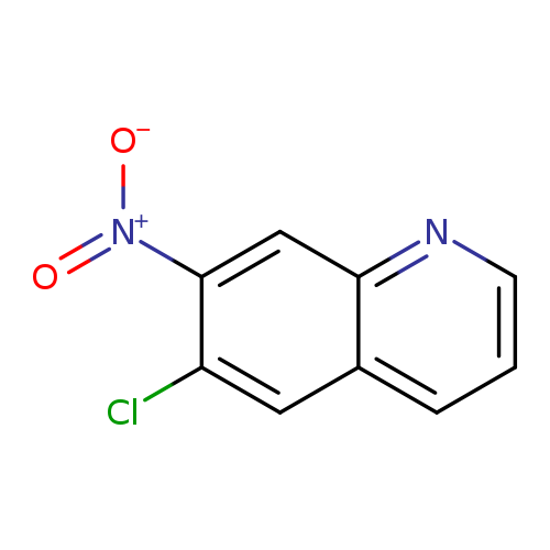 [O-][N+](=O)c1cc2ncccc2cc1Cl