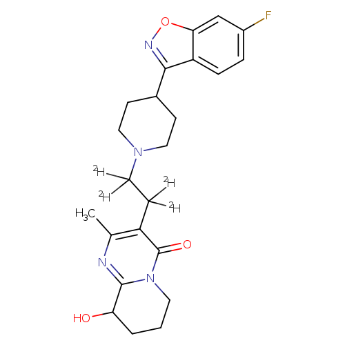 Fc1ccc2c(c1)onc2C1CCN(CC1)C(C(c1c(C)nc2n(c1=O)CCCC2O)([2H])[2H])([2H])[2H]