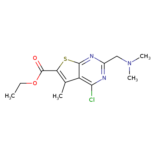 CCOC(=O)c1sc2c(c1C)c(Cl)nc(n2)CN(C)C