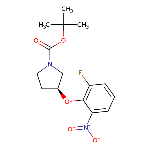 O=C(N1CC[C@@H](C1)Oc1c(F)cccc1[N+](=O)[O-])OC(C)(C)C