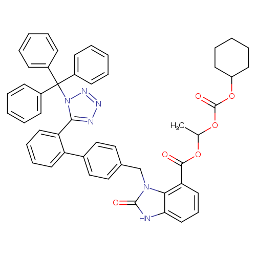 CC(OC(=O)c1cccc2c1n(Cc1ccc(cc1)c1ccccc1c1nnnn1C(c1ccccc1)(c1ccccc1)c1ccccc1)c(=O)[nH]2)OC(=O)OC1CCCCC1