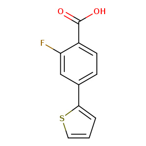 OC(=O)c1ccc(cc1F)c1cccs1