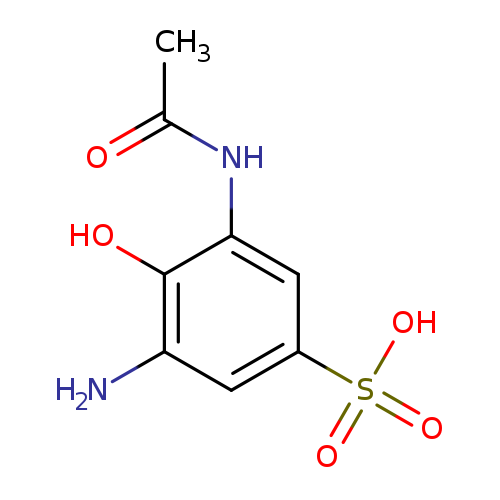 CC(=O)Nc1cc(cc(c1O)N)S(=O)(=O)O