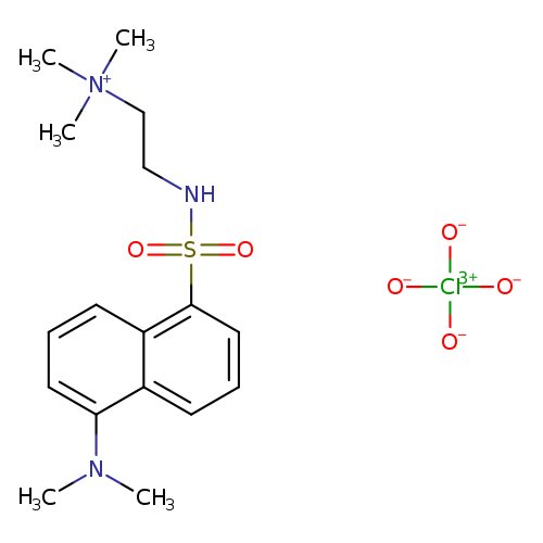 [O-][Cl](=O)(=O)=O.CN(c1cccc2c1cccc2S(=O)(=O)NCC[N+](C)(C)C)C