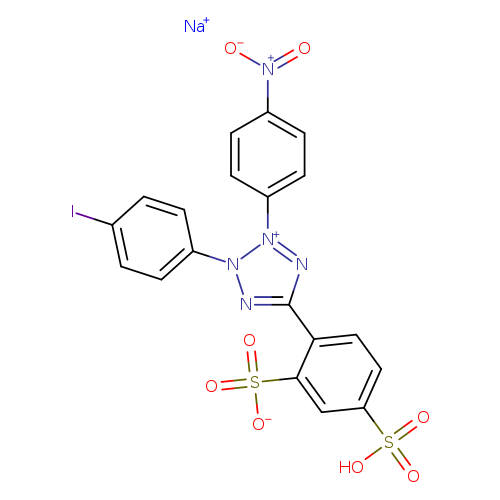 Ic1ccc(cc1)n1nc(n[n+]1c1ccc(cc1)[N+](=O)[O-])c1ccc(cc1S(=O)(=O)[O-])S(=O)(=O)O.[Na+]