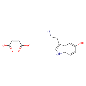 [O-]C(=O)/C=CC(=O)[O-].[NH3+]CCC1=C[NH2+]c2c1cc(O)cc2
