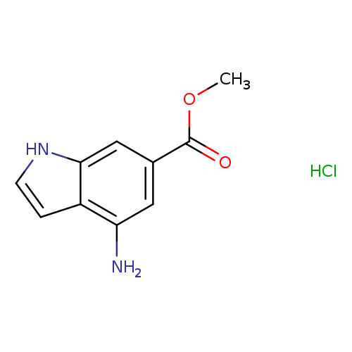 COC(=O)c1cc(N)c2c(c1)[nH]cc2.Cl
