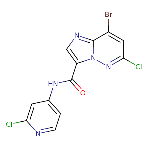 Clc1nccc(c1)NC(=O)c1cnc2n1nc(Cl)cc2Br