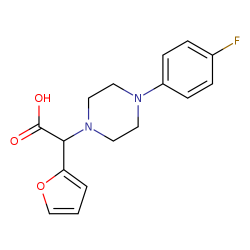 OC(=O)C(c1ccco1)N1CCN(CC1)c1ccc(cc1)F