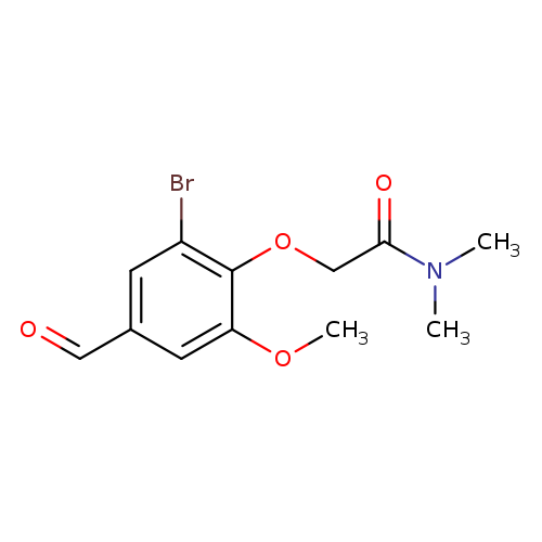 O=Cc1cc(Br)c(c(c1)OC)OCC(=O)N(C)C