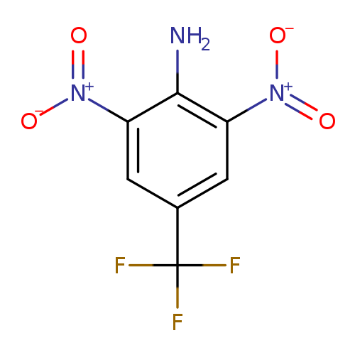 [O-][N+](=O)c1cc(cc(c1N)[N+](=O)[O-])C(F)(F)F