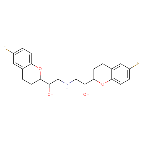 OC(C1CCc2c(O1)ccc(c2)F)CNCC(C1CCc2c(O1)ccc(c2)F)O