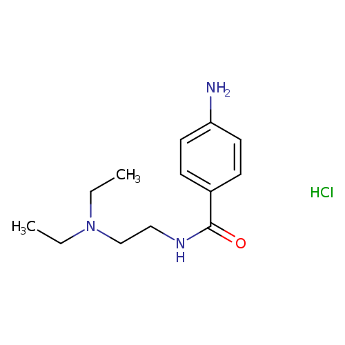 CCN(CCNC(=O)c1ccc(cc1)N)CC.Cl