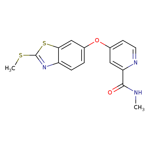 CNC(=O)c1nccc(c1)Oc1ccc2c(c1)sc(n2)SC