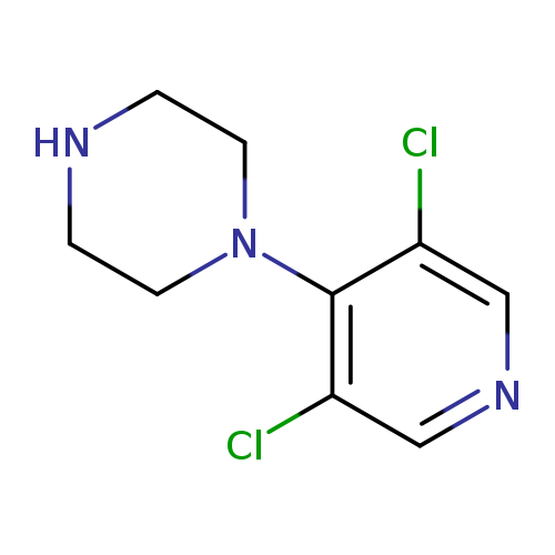 Clc1cncc(c1N1CCNCC1)Cl