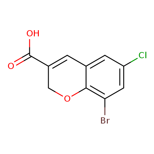 Clc1cc2C=C(COc2c(c1)Br)C(=O)O