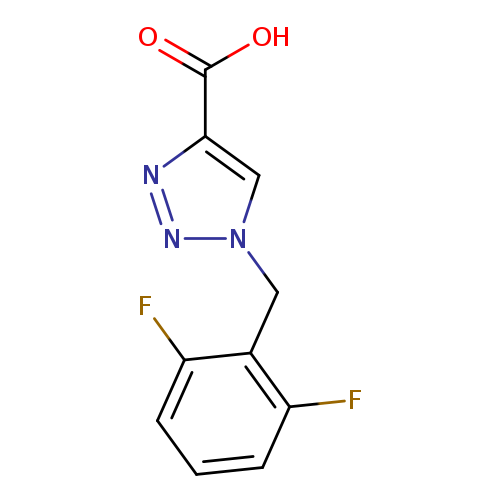 Fc1cccc(c1Cn1nnc(c1)C(=O)O)F