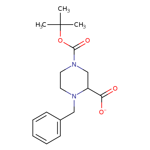 [O-]C(=O)C1CN(CCN1Cc1ccccc1)C(=O)OC(C)(C)C
