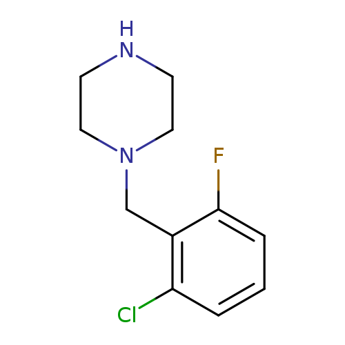 Fc1cccc(c1CN1CCNCC1)Cl