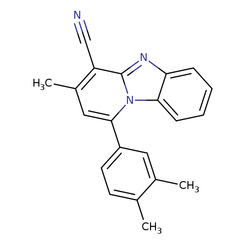 N#Cc1c(C)cc(n2c1nc1c2cccc1)c1ccc(c(c1)C)C