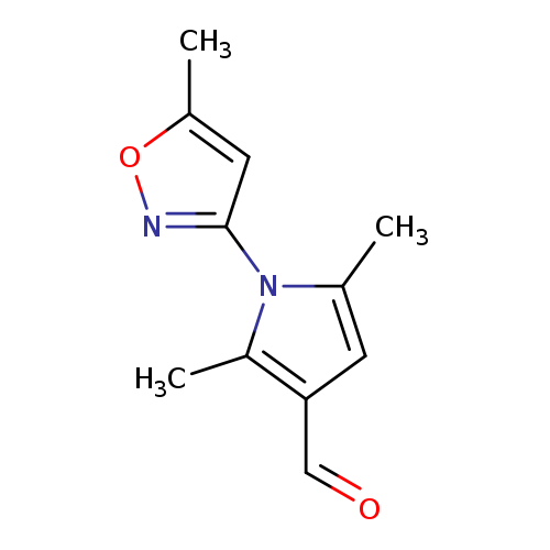 O=Cc1cc(n(c1C)c1noc(c1)C)C