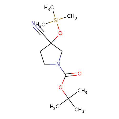 N#CC1(CCN(C1)C(=O)OC(C)(C)C)O[Si](C)(C)C