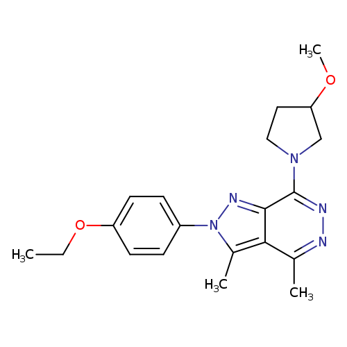 CCOc1ccc(cc1)n1nc2c(c1C)c(C)nnc2N1CCC(C1)OC