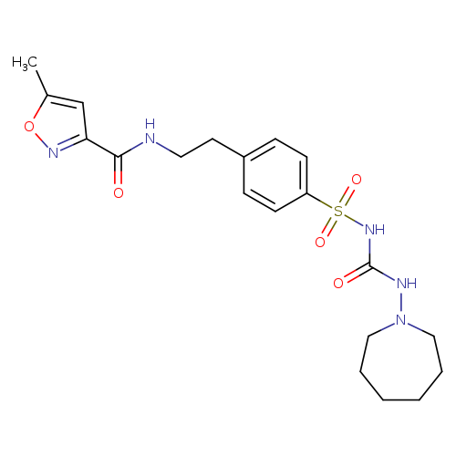 Cc1onc(c1)C(=O)NCCc1ccc(cc1)S(=O)(=O)NC(=O)NN1CCCCCC1