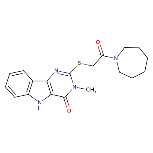 O=C(N1CCCCCC1)CSc1nc2c3ccccc3[nH]c2c(=O)n1C