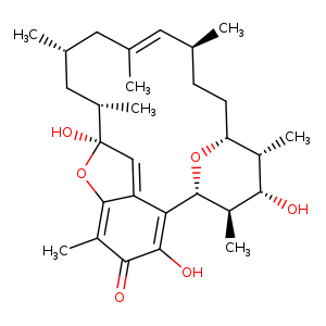 C[C@H]1CC[C@H]2O[C@H]([C@@H]([C@H]([C@H]2C)O)C)C2=C(O)C(=O)C(=C3C2=C[C@@]([C@H](C[C@@H](C/C(=C/1)/C)C)C)(O)O3)C