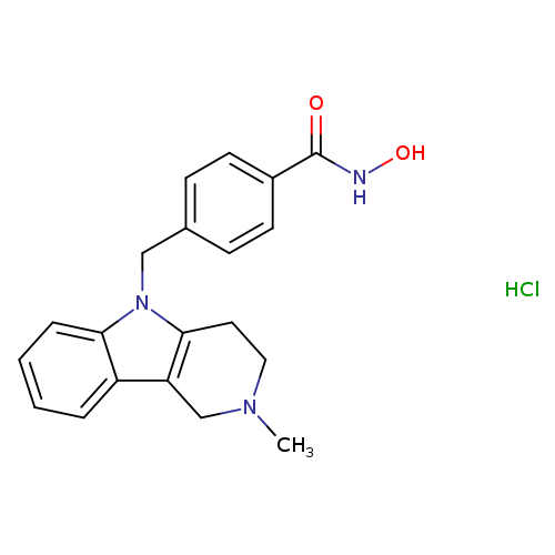 ONC(=O)c1ccc(cc1)Cn1c2ccccc2c2c1CCN(C2)C.Cl