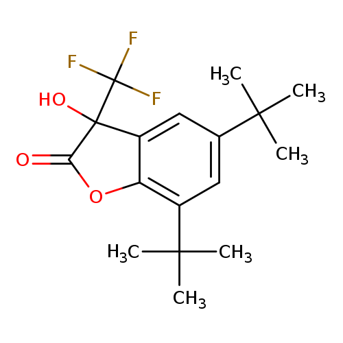 O=C1Oc2c(C1(O)C(F)(F)F)cc(cc2C(C)(C)C)C(C)(C)C