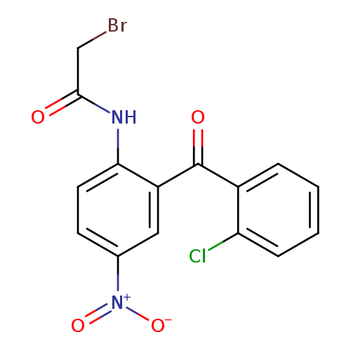 BrCC(=O)Nc1ccc(cc1C(=O)c1ccccc1Cl)[N+](=O)[O-]